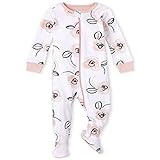 The Children's Place Girls' Baby and Toddler Floral Family Snug Fit Cotton One Piece Pajamas, White, 5T