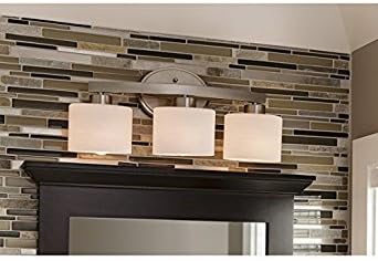 Close-up of the Allen + Roth Merington 3-Light Vanity Light shades