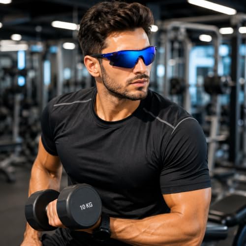 Image of Zynic Mens Stylish Sports Polarized Sunglasses with Case| UV400 Protection Classic Wrap Around Googles |Sports Shades for Driving,Cyclining Outdoor & Travel