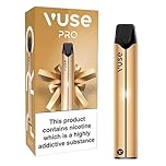Vuse Pro Vape Kit, Slim Design, Fast Charging, Splash-Resistant, reusable, rechargeable, refillable, compatible with Vuse ePod 2 pods (Sold Separately), Gold