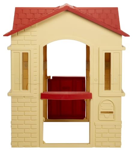 Image of Little Tikes Cape Cottage Playhouse with Working Door, Windows, and Shutters - Tan, Toddlers Ages 2+ Years