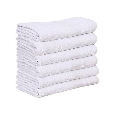 36 Pack New White 100% Cotton Hair Towels 20"x40" Hotel-Quality Salon-Gym-Home use Bath Towels (36, White) By OMNI LINENS Cover