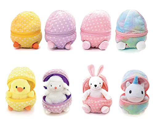 Plushland Plush Stuffed Animal 6 Inches Surprise Zip Up Egg
