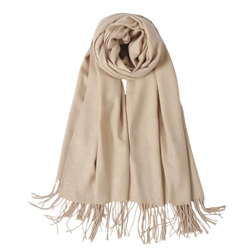 Pashmina Feel Shawls Wraps Solid Scarf for Women Soft Silky Warm Men Scarves Hijab