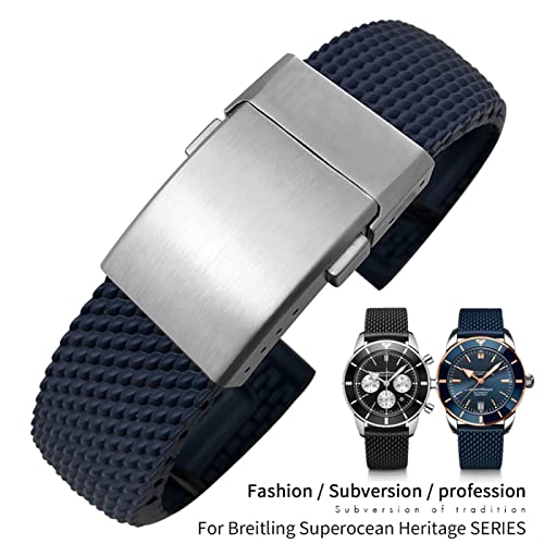 Sangle de montre en silicone tressé 22 mm noir idéale pour le bureau et la plage