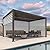 PURPLE LEAF Outdoor 12' × 14' Louvered Pergola with Roller Blinds Patio Adjustable Aluminum Canopy Retractable Metal Roof for Deck Outside Backyard Hardtop Gazebo Sun Shade, 2 Short and 1 Long Side