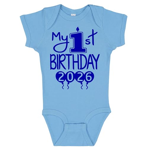 Reaxion My 1st Birthday Baby Bodysuit – First Birthday Outfit for Boys or Girls, Soft Cotton Party Clothing | 2026 Design (12M, 2026 RLB)