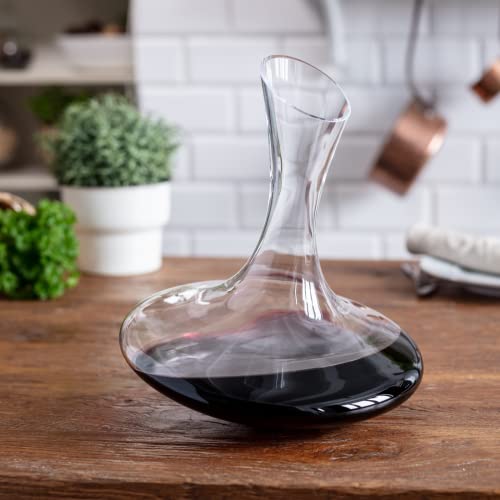 Image of Krosno Wine Decanter, 60.9 oz, Avant-Garde Collection | Carafe for Wine or Alcohol, Lead-Free Crystal Glass, Wine Dispenser, Glass Wine Bottle