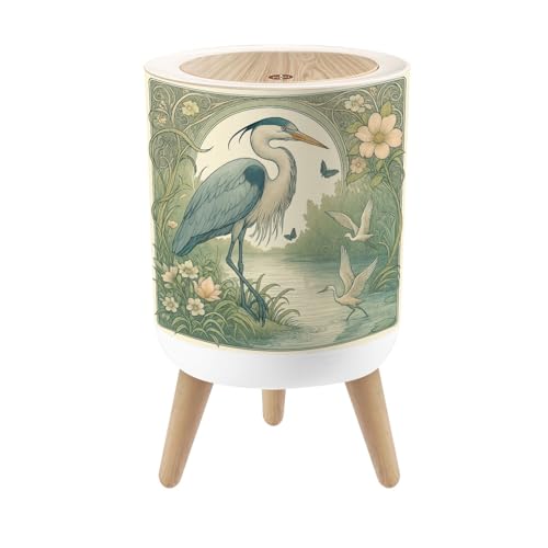 Caneca de basura con tapa redonda y patas 7L