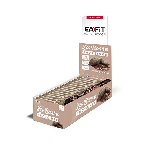 EAFIT Barre Protéinée Présentoir de 24 Barres de 46 g - 6 Saveurs - Enrobée de Chocolat au Lait - 16g de Protéines Par Barre - 5,5g de Mg - Faible en Sucre - 12 Vit et Minéraux - Certifiée Anti-Dopage