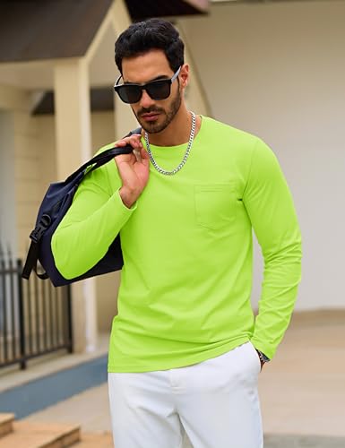 TACVASEN Mens Long Sleeve Tee Shirts Cotton Lightweight Casual Pocket Crew Neck Work T Shirts for All Season4