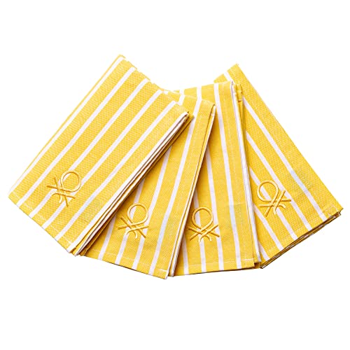 UNITED COLORS OF BENETTON. SET 4PC PAÑO COCINA 50X70CM 170GSM 100% ALGODÓN AMARILLO RAINBOW, 50x70