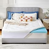 PERLECARE 4 Inch Dual Layer Full Mattress Topper for Pressure Relief, 2.5 Inch Cooling Egg Crate Gel Memory Foam Plus 1.5 Inch Pillow Top Cover, Medium Firm with Deep Pocket