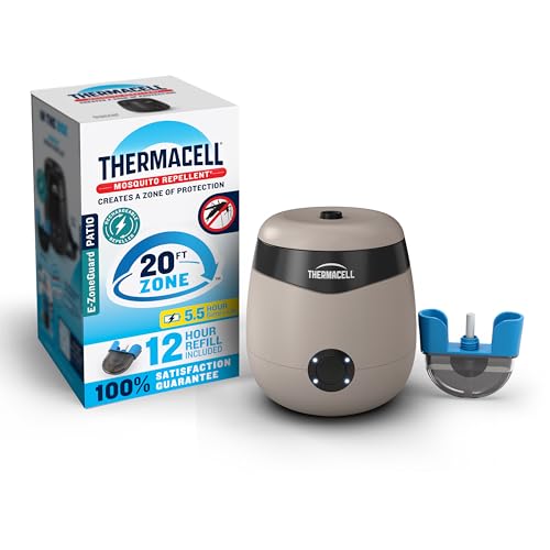 Thermacell E55 E-Series Rechargeable Mosquito Repeller with 20’ Mosquito Protection Zone; Riverbed; Includes 12-Hr Repellent Refill; Bug Spray Alternative; Scent Free; No Candle or Flame