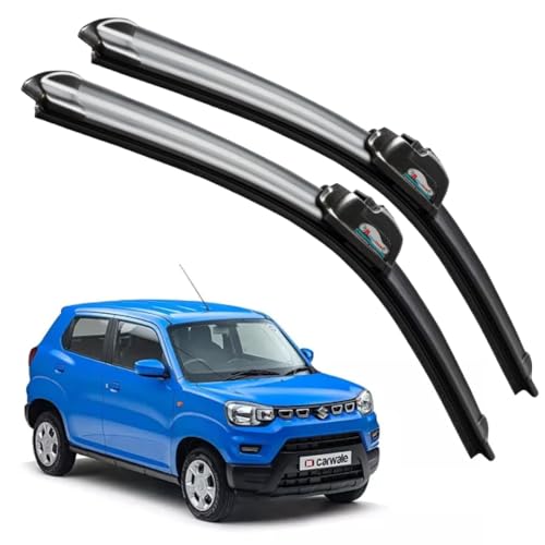 CARNYX Frameless Windshield Wiper Blades, Front Car Wipers Set of 2, Noise-Free, Durable Performance Compatible with (S-Presso (2019-Till Date) (D-18,P-16))