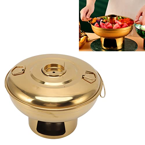 Olla caliente portátil de acero inoxidable para 1 persona color dorado miniatura 5