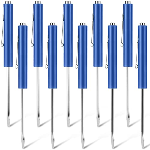 Image of Honoson 10 Pieces Pocket Screwdriver Mini Tops and Pocket Clips Magnetic Slotted Small Screw Driver with a Single Blade Head for Mechanical, Electrician(Blue)