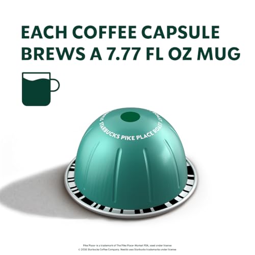 Image of Starbucks by Nespresso Vertuo, Pike Place, Medium Roast Coffee 30-count Coffee Pods, Brews 7.8 oz.