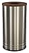 Ex-Cell Kaiser INT1528 T-8 SS BRX International Collection Stainless Steel Indoor Ash/Trash Receptacle with Brown Textured Top, 15" Diameter x 28" Height