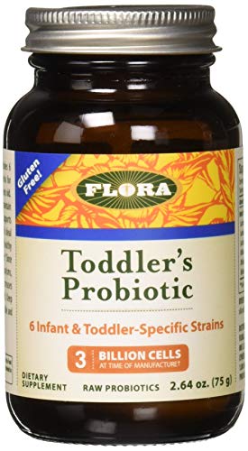 Flora - Toddler's Blend Probiotic, 3 Billion CFU RAW, Six-Infant & Toddler Specific Strains, Lactobacillus, Taste-Free, Dissolves Easy, Aids Constipation and Immunity, 2.64-oz. Powder