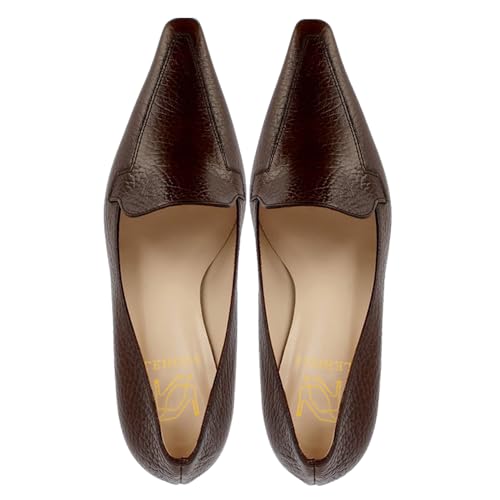 Image of LEHOOR Women Vintage Chunky Block Heel Pumps Shoes Square Pointed Toe Slip On Formal Office Work Business Loafers Shoes Suede Snakeskin Cone Heel Oxford Shoe Ladies Professional Chic Fall 4-11 M US