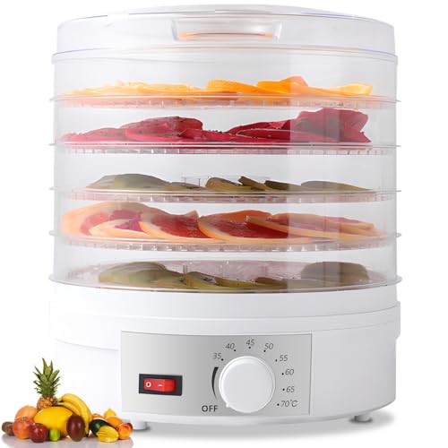 Food Dehydrator Machine 5 Layer BPA-Free Electric Food Dryer Digital Temperature Control Dehydrator with Adjustable Timer & Powerful Drying Capacity for Vegetable Jerky Herbs Meat Fruit Dog Treats