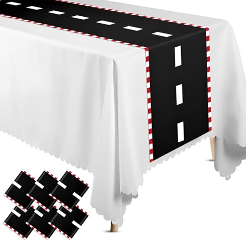 LuLiyLdJ Chemin de table Chemin de table noir Chemins De Table Jetables en Plastique Noir À Carreaux pour Fête d'anniversaire Fête Prénatale, Mariage 33 X...