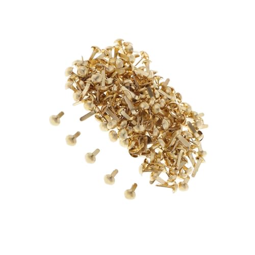 CYDZSRA Brad Papierklammern, Splinte aus Eisen, unverzichtbares Kreativzubehör für Bastelprojekte, Scrapbooking, Kartenherstellung und Verzierungen, Golden, 6x13mm