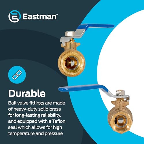 Image of Eastman 3 /4 Inch IPS Heavy Duty Full Port Ball Valve, Brass Plumbing Fitting, 20047LF