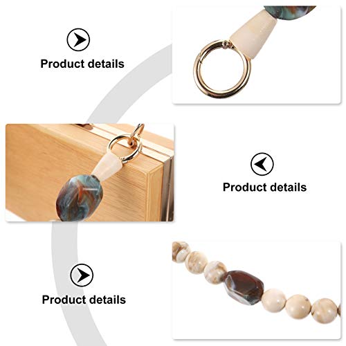 Tendycoco Bolsa de resina com alças de substituição, bolsa de ombro com contas, alça transversal par