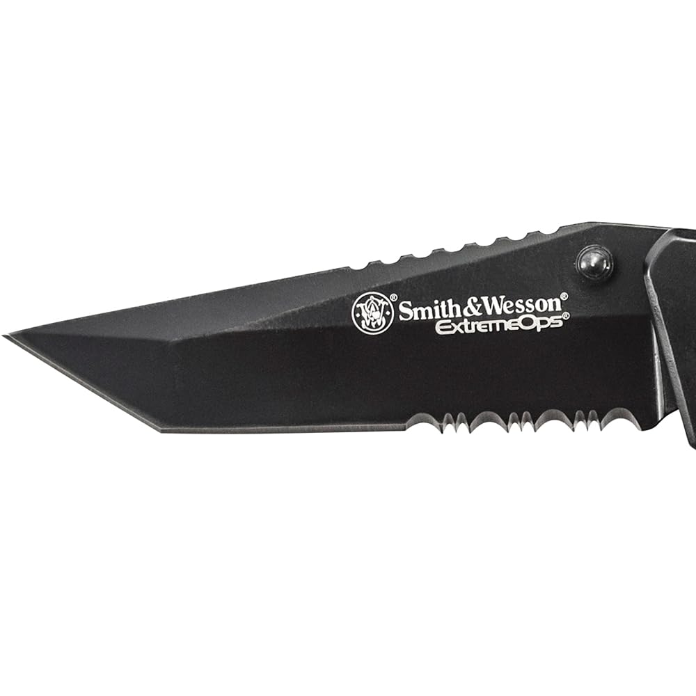 Smith & Wesson Extreme OPS Couteau Tanto Bleu