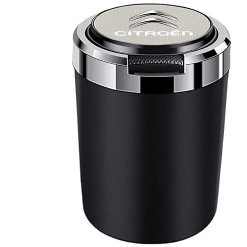 Jialet Posacenere Auto per Citroen C3 C5 C5-Aircross C6 C8 DS3 DS4 DS5, Posacenere Auto Rimovibile Facile da Pulire con Luce a LED con Coperchio a Scatto portacenere autoestinguente Accessori Auto