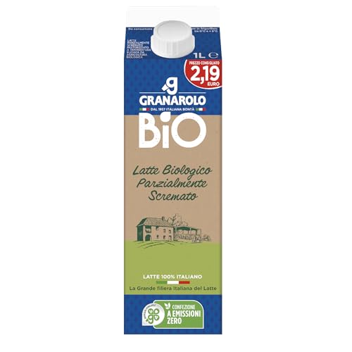 Granarolo Latte Fresco Biologico Parzialmente Scremato, Confezione da fonti rinnovabili, 1L
