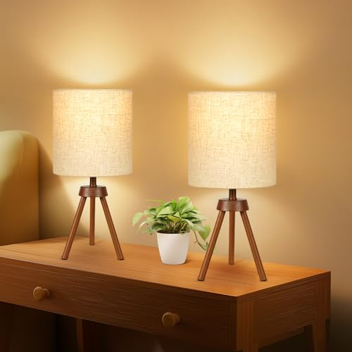 Outon Wood Tripod Small Table Lamps Set Of 2 thumb #6