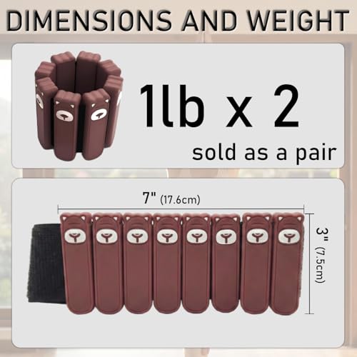 Image of Silicone Wrist & Ankle Weights | Wearable weights for yoga & toning. 0.5lb or 1lb per wrist. Sweat-resistant, adjustable fit with solid steel core.