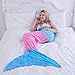 softan Adults Mermaid Tail Blanket, Ladies Mermaid Tail Blanket, Mermaid Tail Blankets for Girls with Rainbow Ombre Fish Scale Design, Plush Flannel Fleece Mermaid Blanket Gift for Women - 25