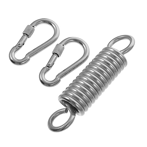 Toddmomy 1 Juego Gancho De Resorte De Escala Piscina Hamacas Giratorias Mosquetones Balancearse Hamaca con Soporte Asiento Pararse Hamaca Columpio Equipo Montar SOGA Acero Inoxidable Silver