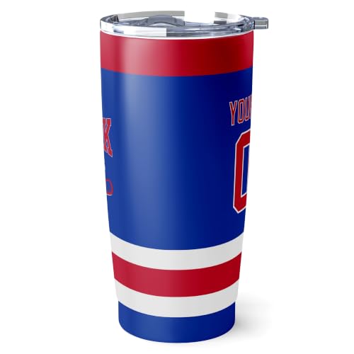 Image of ANTKING New York R Tumbler 20oz Custom Name Number Travel Mug Gifts | Stainless Steel Insulated Coffee Cup for Men Women