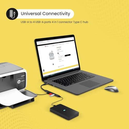 Image of NISHTECH USB C Hub (4-in-1), Type C Multiport Adapter with 1 x USB 3.0 & 3 x USB 2.0 Ports, up to 5 Gbps High Speed Data Transfer for Laptop, MacBook, PC (Multicolor)