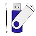 Produktbild 256GB USB Stick Speicherstick Datenspeicher 2.0 Grosse Kapazität Flash-Laufwerk Mini Rotate Metall Blau, Kostenloses Lanyard