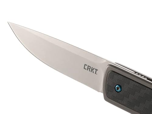 Faca dobrável de simetria CRKT: Pasta de borda lisa com trava de revestimento, faca dobrável de uso