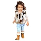Toddler Girl Faux Fur Vest Coat Winter Warm Wool Waistcoat Thick Outerwear for 1-6 Years Old