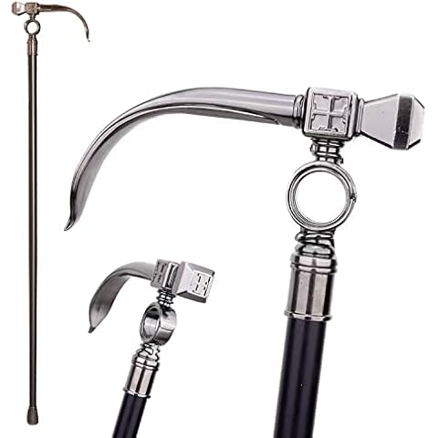 36" Hammer Shape Metal T-Handle Gentleman's Walking Stick,Accessory for Everyday Use,Drama,Wizarding Cosplay,Stage Prop Cover