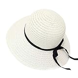 Damen Mode Strohhut mit breiter Krempe Sommerhut