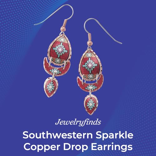 SAGEFINDS Western Sparkle Copper Drop Earrings for Women