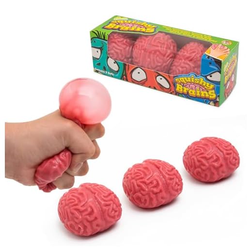 IPIDIPI TOYS Squishy Brain Fidget Splat Ball - 3 Pack - Anti Stress - Popping for Adults Children - Anxiety Reducer Sensory Play - Increases Focus Suitable for ADHD and Autism - Fun Toy for Halloween