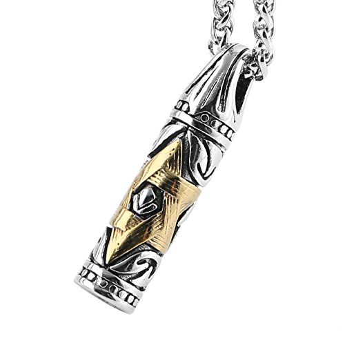 HZMAN Magen Star of David Pendant Necklace Women Men Chain Silver Stainless Steel Israel Necklace (Star of David Bullet Silver)3