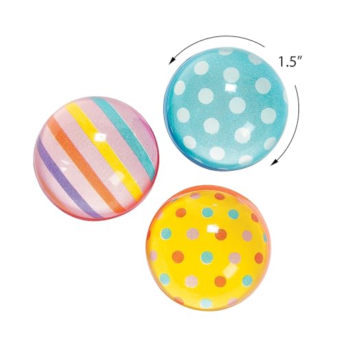 Fun Express - Dots & Stripes Bouncing Ball - Toys - Balls - Bouncing Balls - 12 Pieces