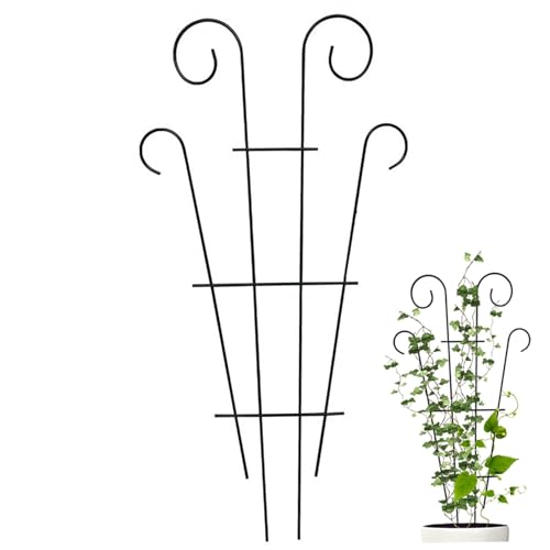 Enrejado para Plantas de Interior, 16 enrejados de obelisco de jardín de Metal Alto para Plantas trepadoras, Soportes para en Forma de Escalera para Verduras y Flores al Aire Libre