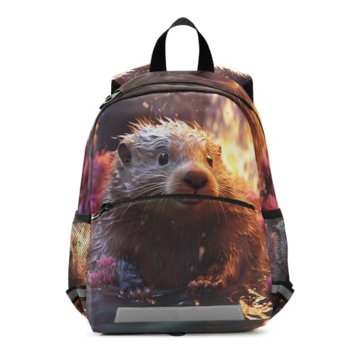 Sac à dos pour maternelle réglable violet castor contre le mal de dos